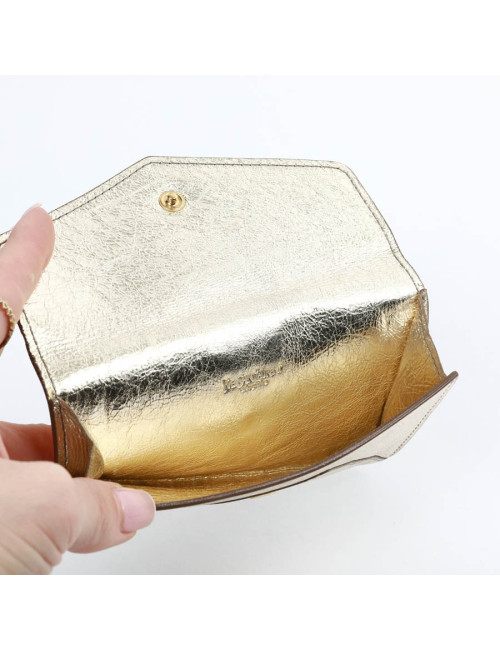 Porte- monnaie YSL SAINT LAURENT cuir doré