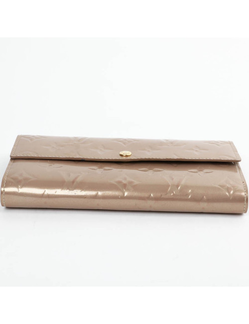 Portefeuille Sarah LOUIS VUITTON verni beige
