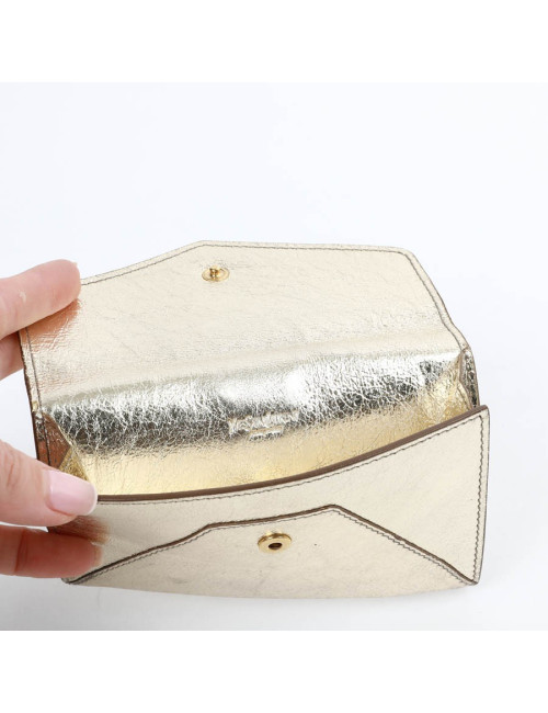 Porte- monnaie YSL SAINT LAURENT cuir doré