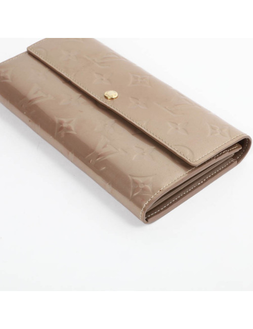 Portefeuille Sarah LOUIS VUITTON verni beige