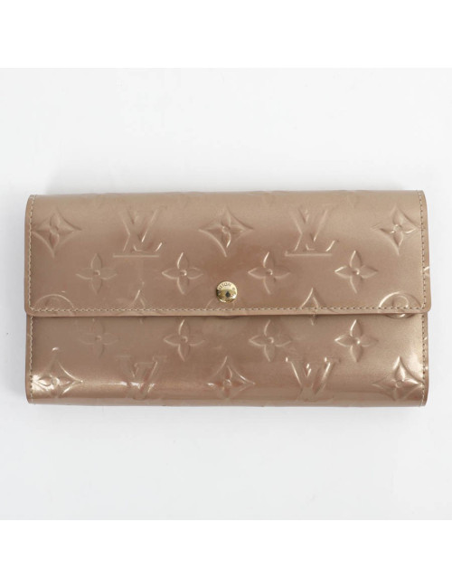 Portefeuille Sarah LOUIS VUITTON verni beige