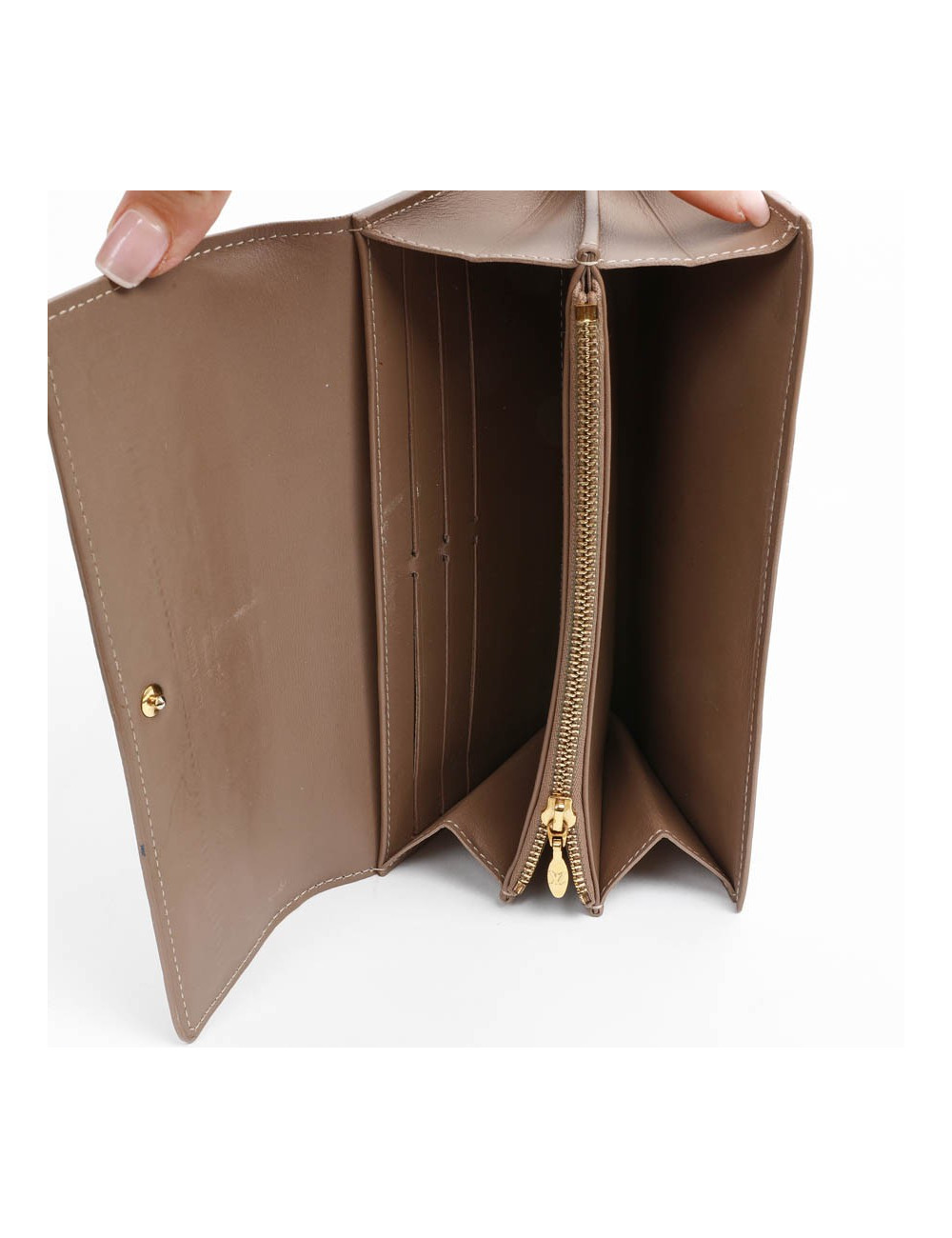 Portefeuille Sarah LOUIS VUITTON verni beige