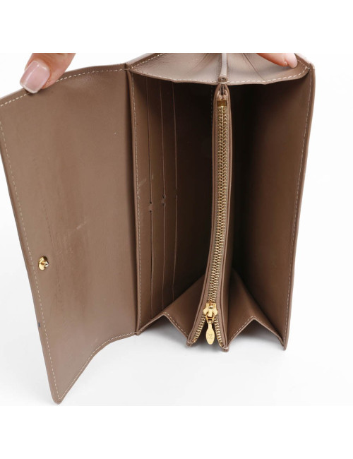 Portefeuille Sarah LOUIS VUITTON verni beige