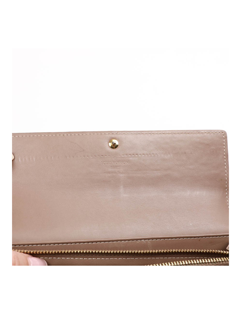 Portefeuille Sarah LOUIS VUITTON verni beige