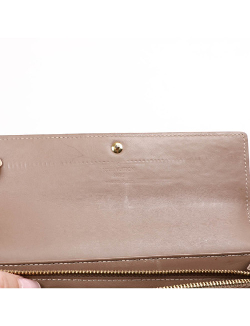 Portefeuille Sarah LOUIS VUITTON verni beige