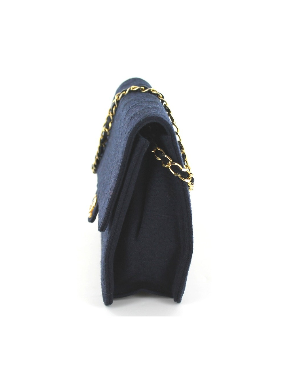 Sac CHANEL vintage en jersey bleu marine 