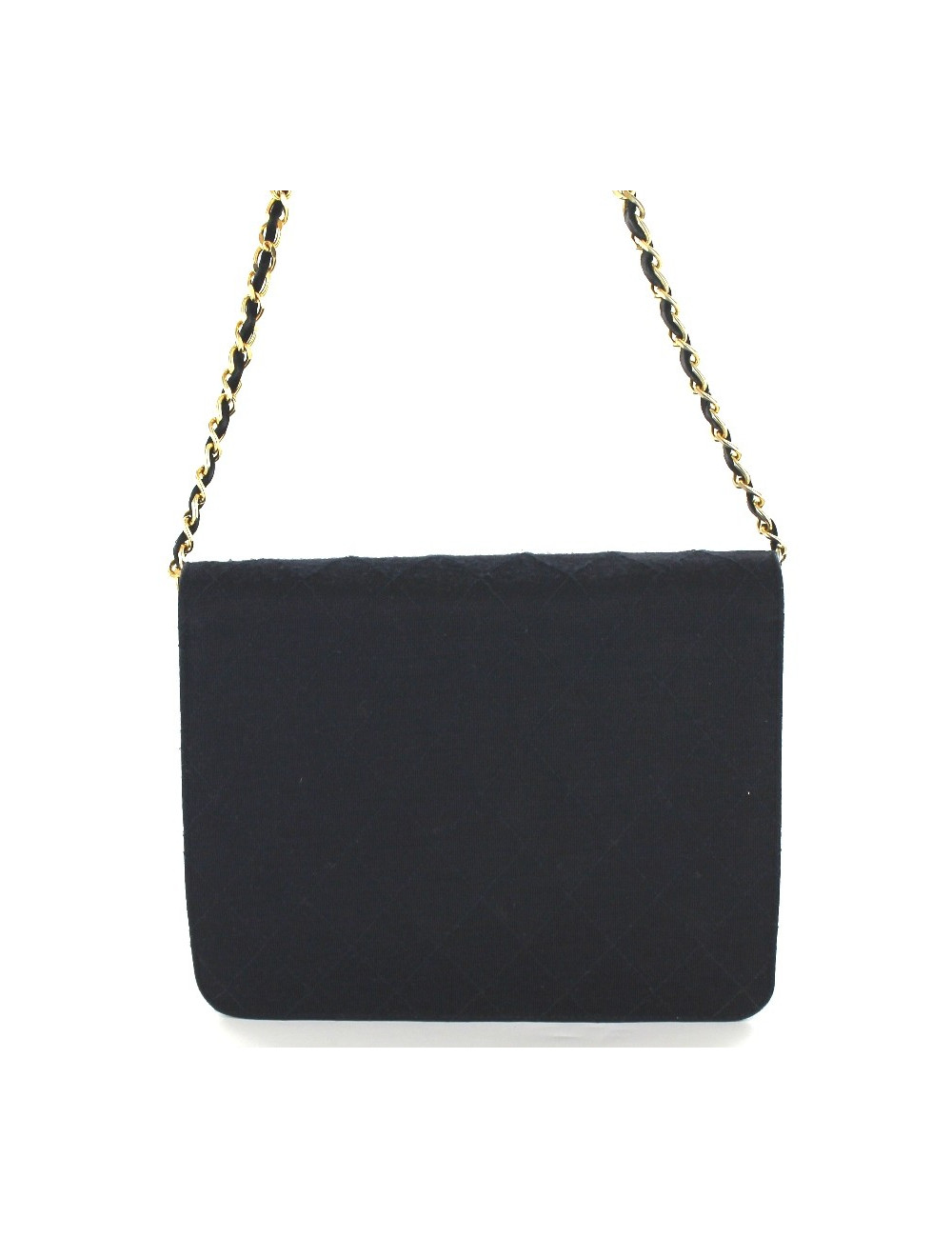 Sac CHANEL vintage en jersey bleu marine 