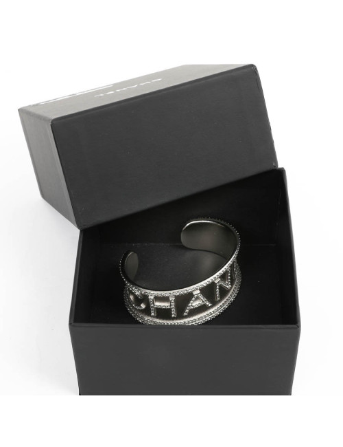 Manchette CHANEL argent strass C H A N E L