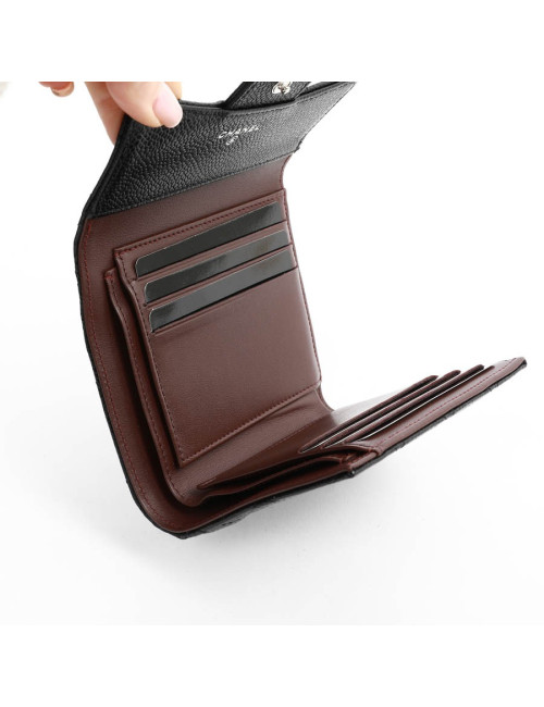 Petit portefeuille CHANEL cuir grainé noir