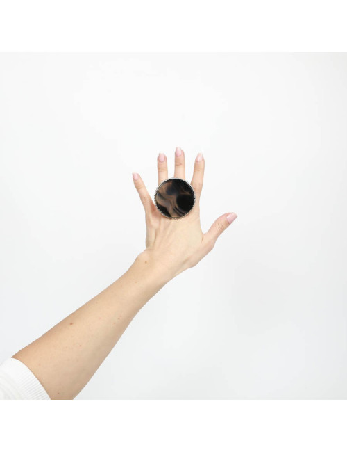 Bague ronde CHANEL pierre