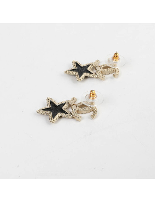 CHANEL clous d'oreille étoiles