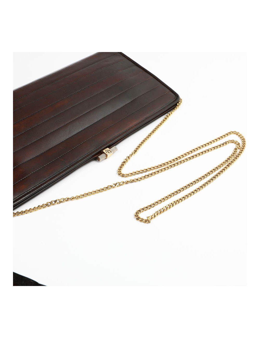 Pochette CHRISTIAN DIOR cuir marron Vintage