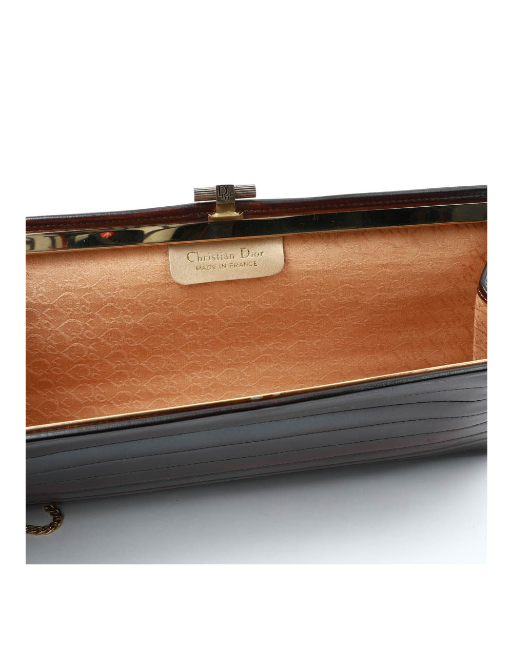 Pochette CHRISTIAN DIOR cuir marron Vintage
