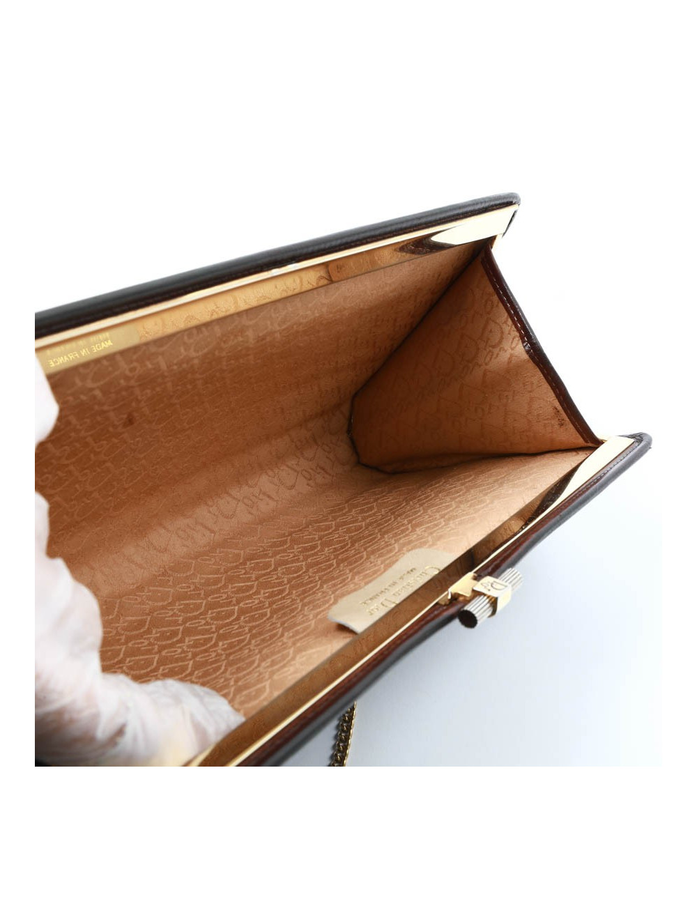 Pochette CHRISTIAN DIOR cuir marron Vintage