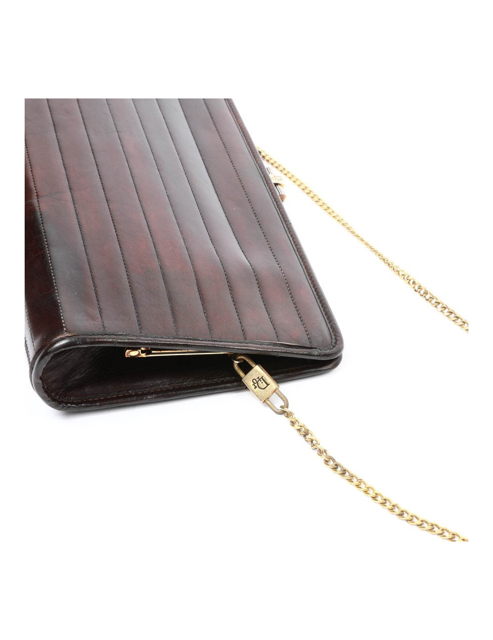 Pochette CHRISTIAN DIOR cuir marron Vintage