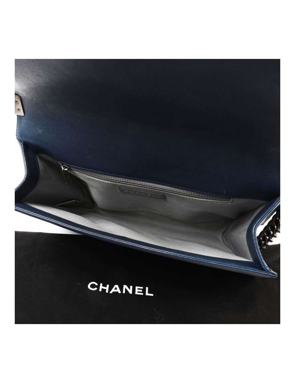 Sac CHANEL Boy cuir matelassé bleu