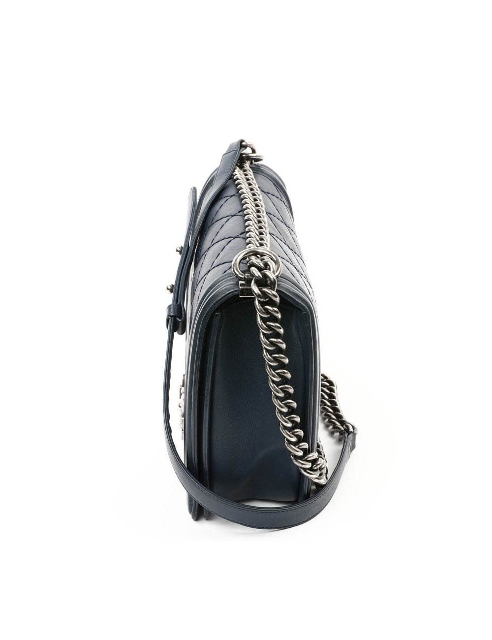 Sac CHANEL Boy cuir matelassé bleu