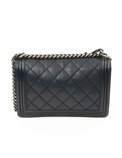 Sac CHANEL Boy cuir matelassé bleu
