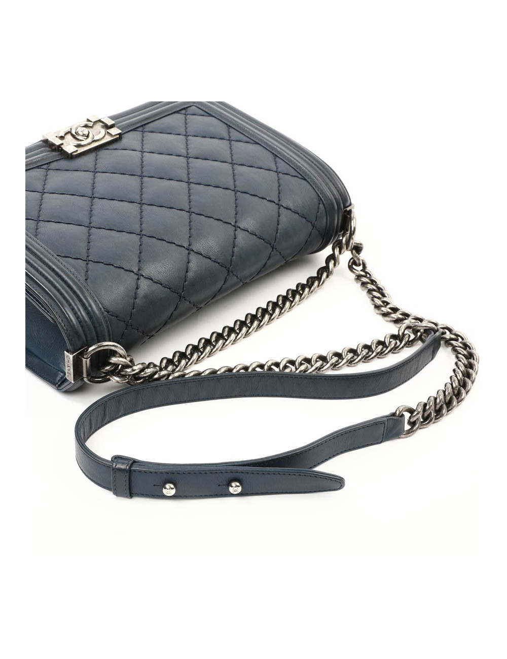Sac CHANEL Boy cuir matelassé bleu