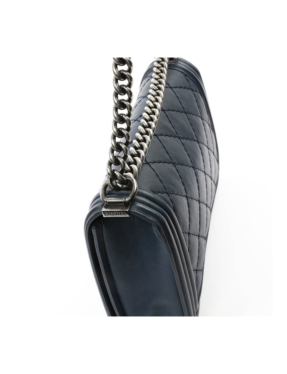 Sac CHANEL Boy cuir matelassé bleu