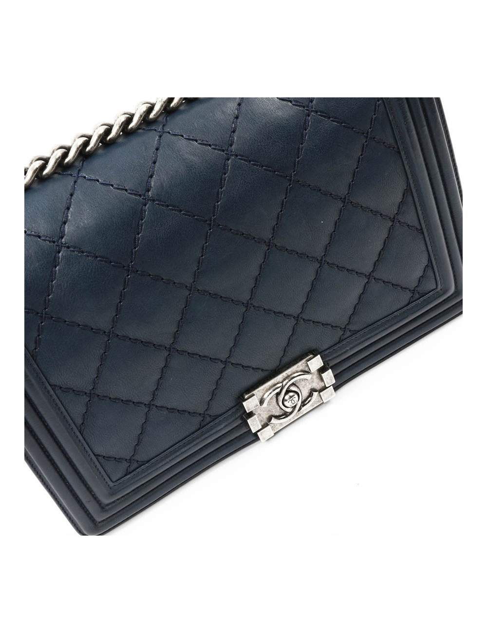 Sac CHANEL Boy cuir matelassé bleu