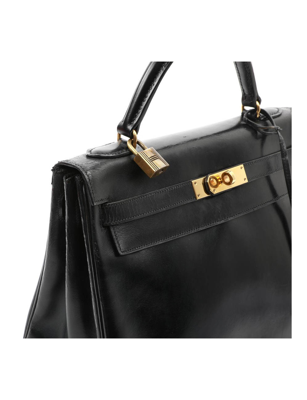 Kelly 32 HERMES box noir Vintage