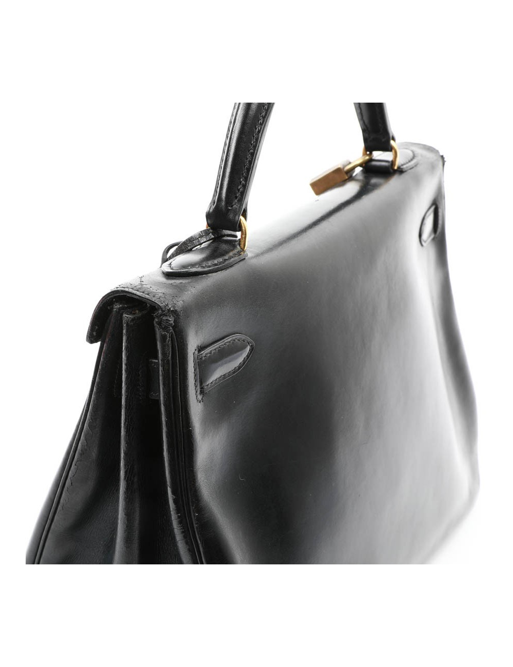 Kelly 32 HERMES box noir Vintage