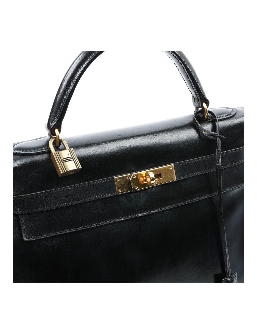 Kelly 32 HERMES box noir Vintage