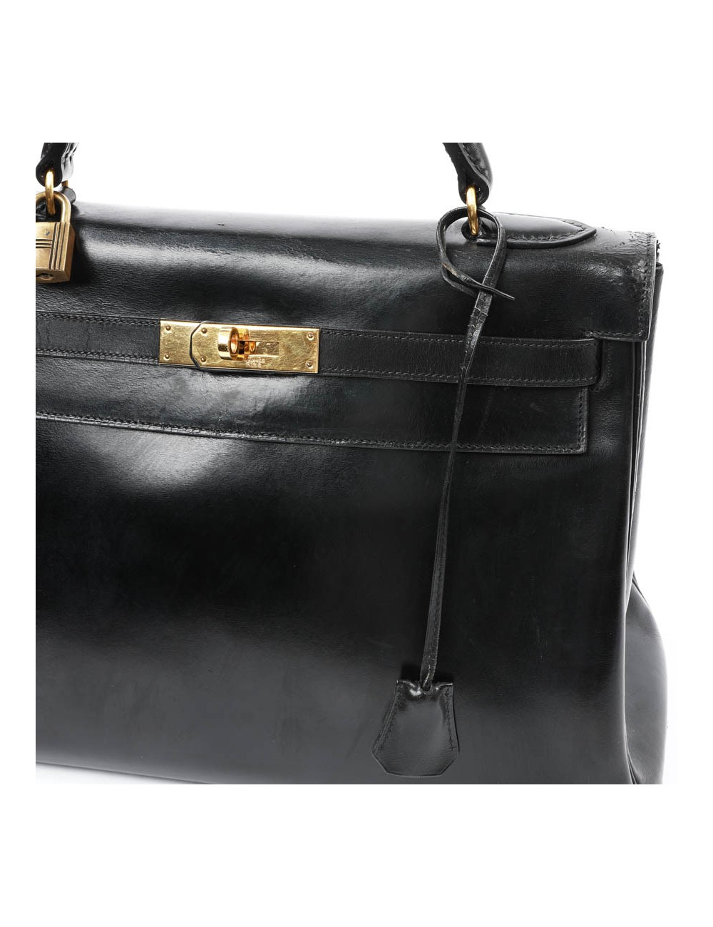 Kelly 32 HERMES box noir Vintage