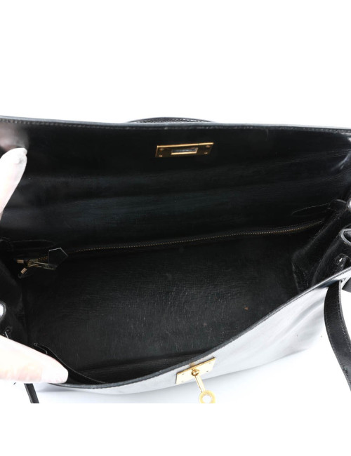 Kelly 32 HERMES box noir Vintage