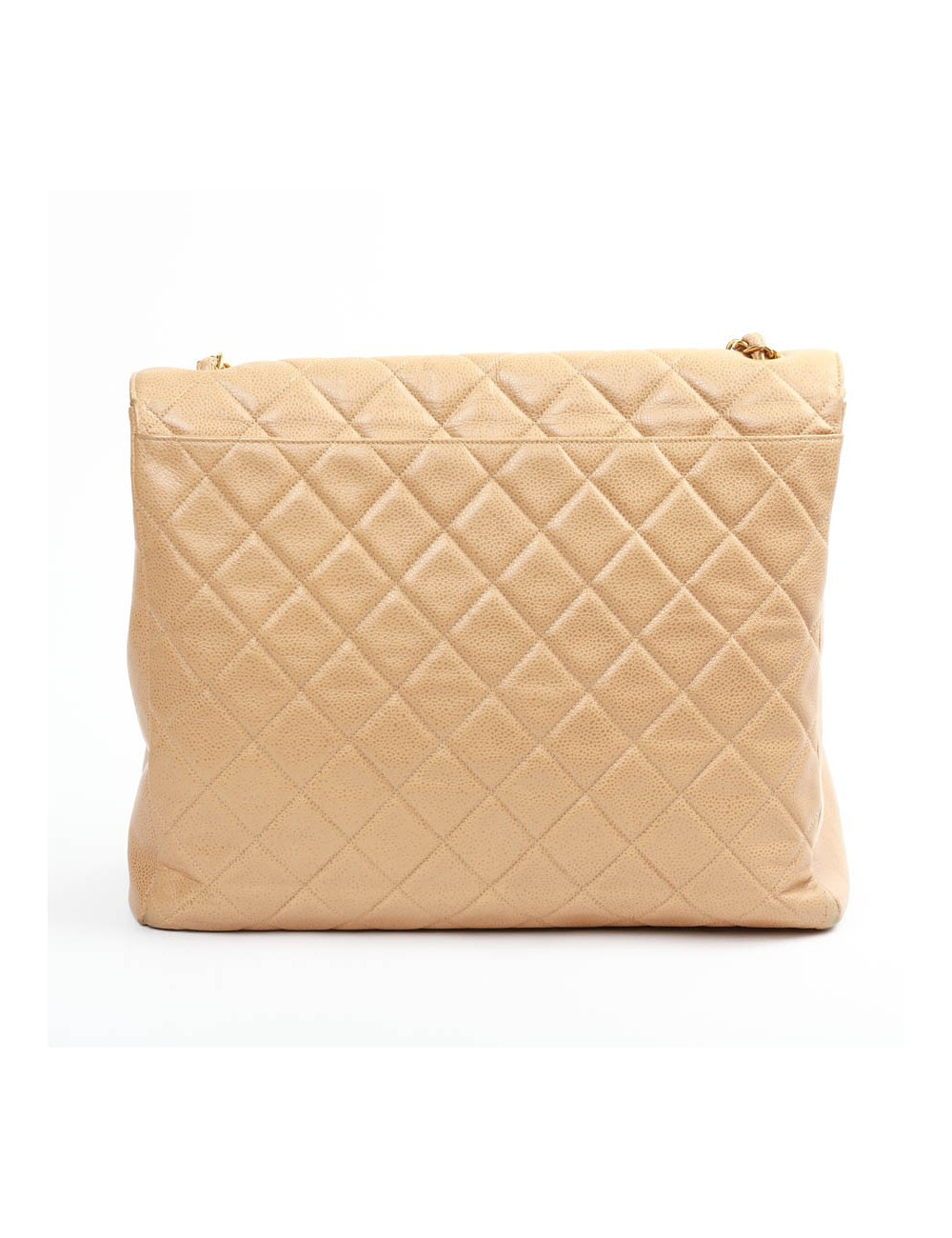 Grand cabas CHANEL cuir matelassé beige