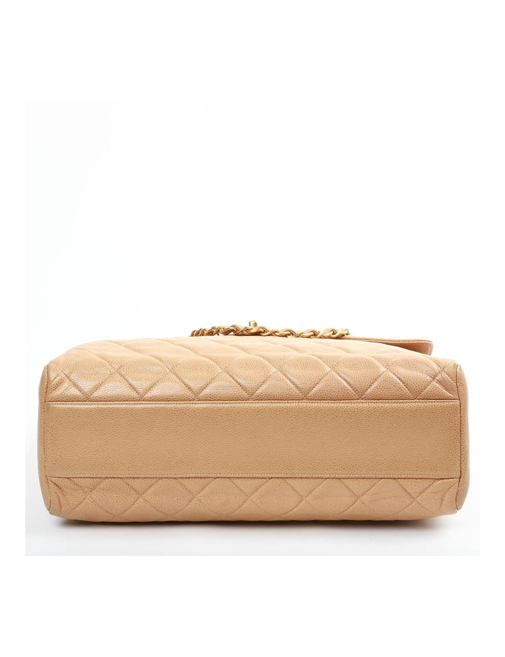 Grand cabas CHANEL cuir matelassé beige