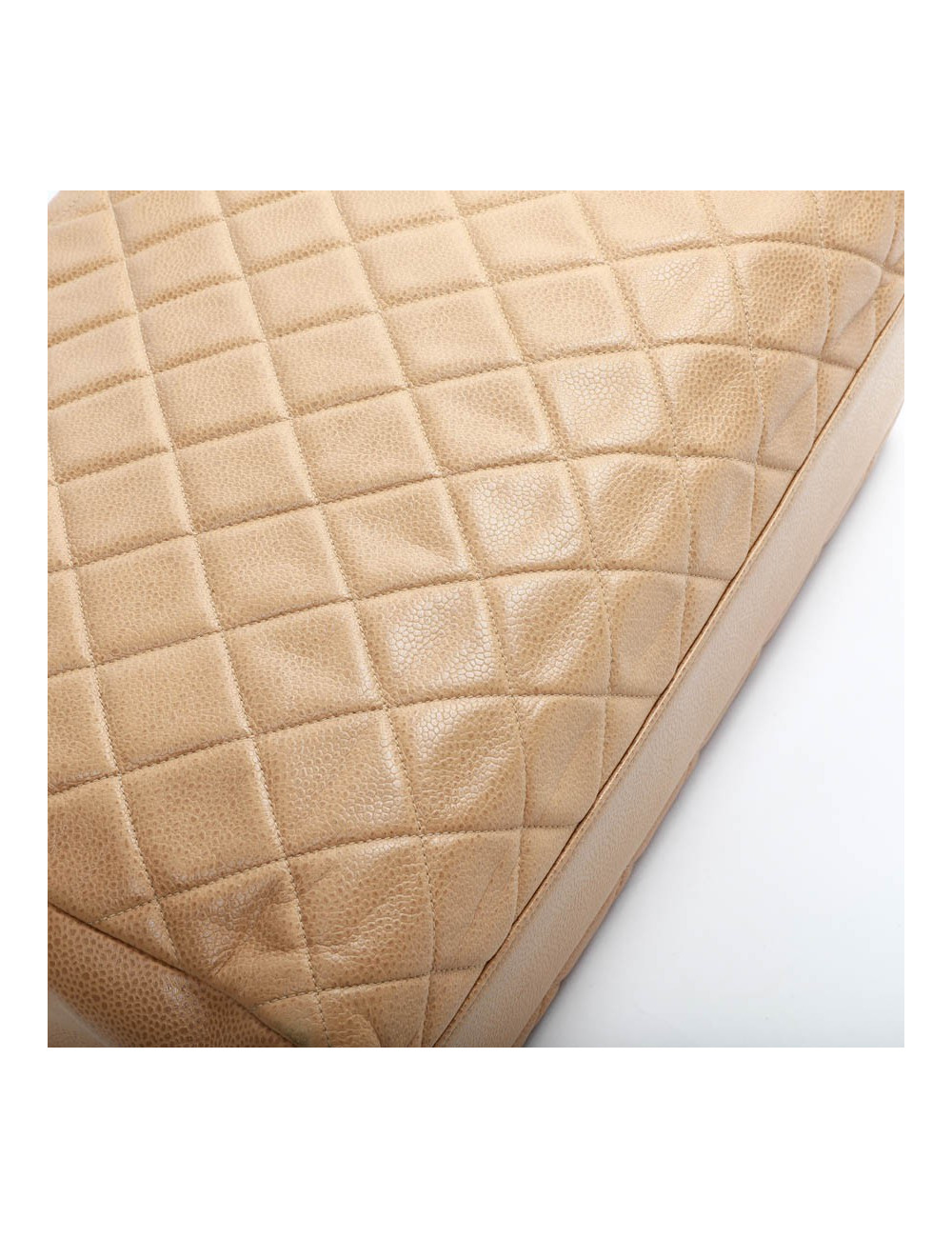 Grand cabas CHANEL cuir matelassé beige