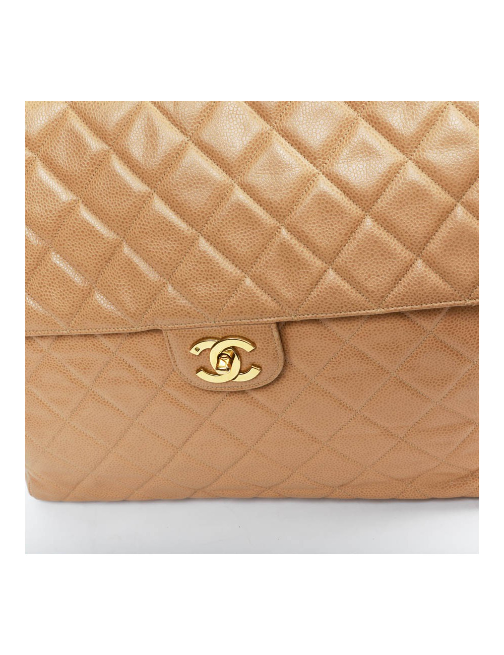 Grand cabas CHANEL cuir matelassé beige