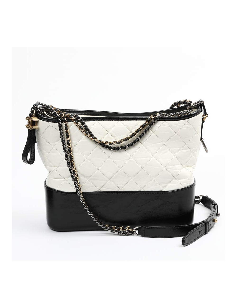 Sac CHANEL Gabrielle bicolore blanc et noir