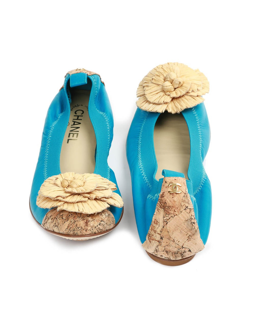 Ballerines CHANEL bicolore T39,5