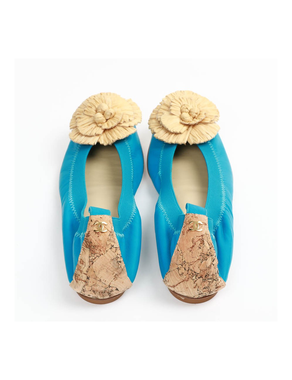 Ballerines CHANEL bicolore T39,5