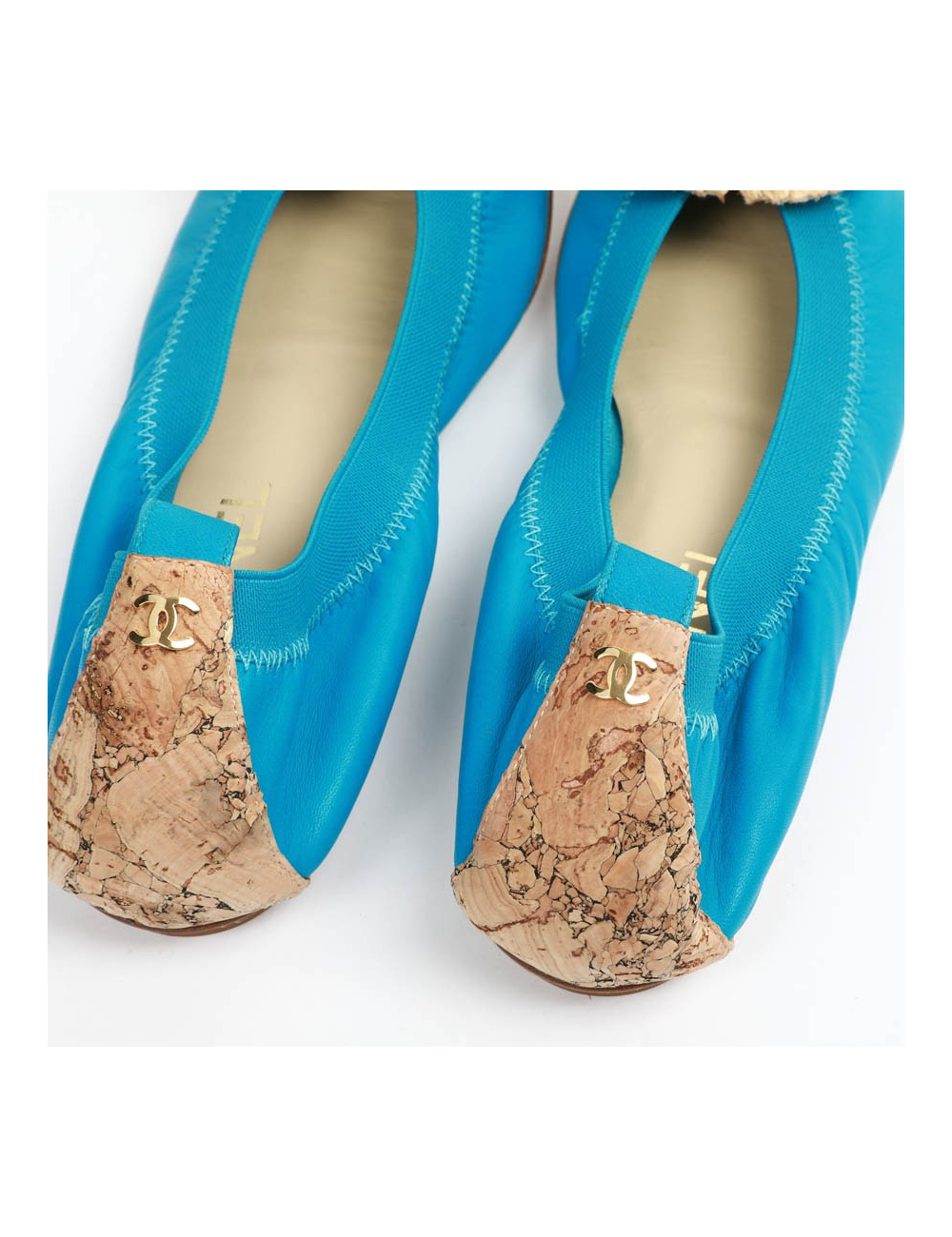 Ballerines CHANEL bicolore T39,5