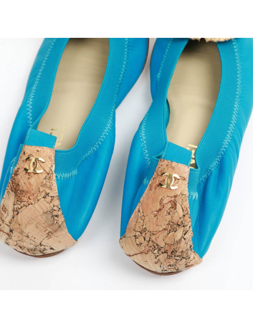 Ballerines CHANEL bicolore T39,5