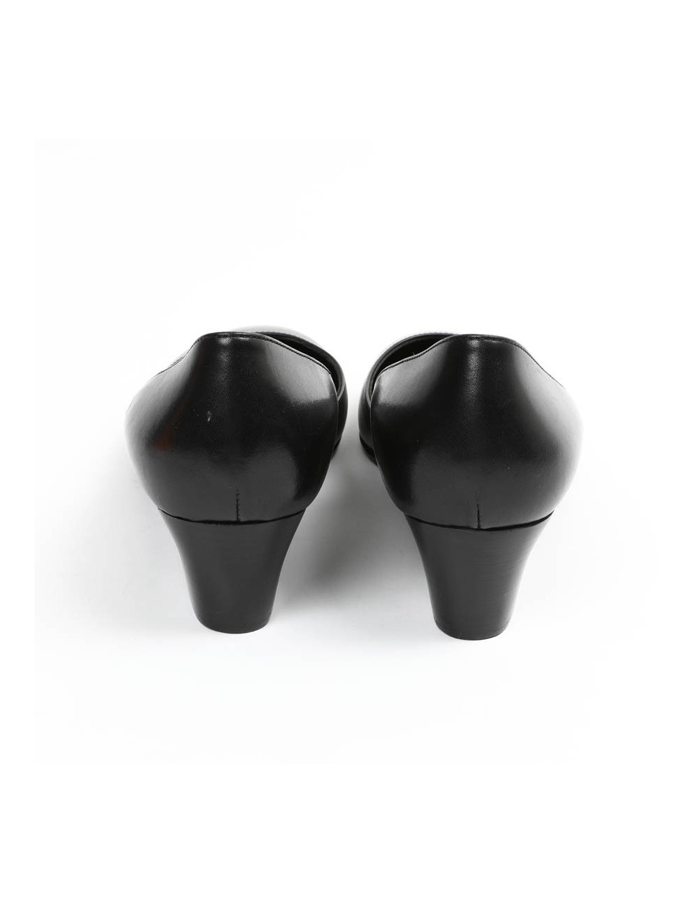 Ballerines compensées HERMES cuir noir