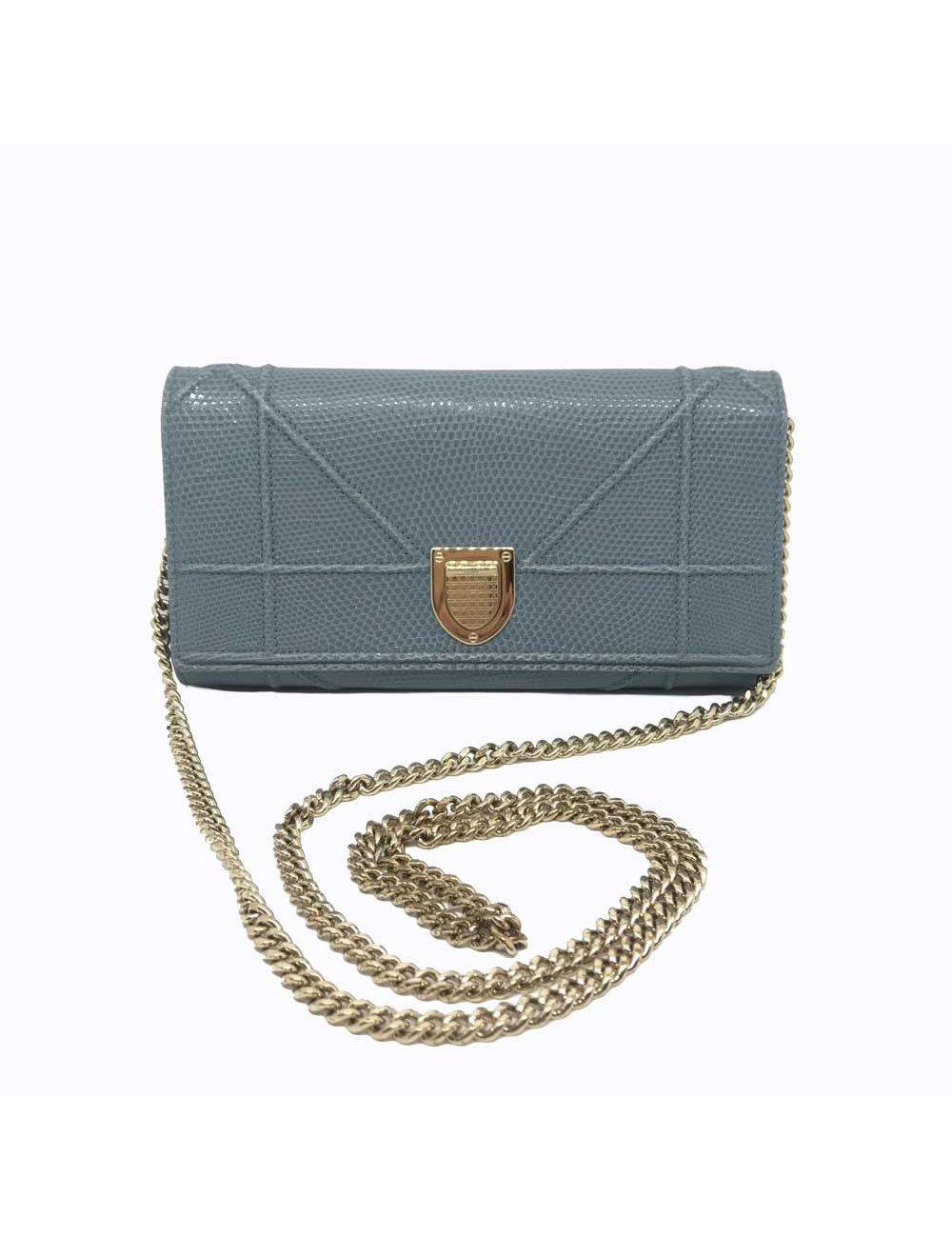 Sac DIOR cuir façon lezard bleu jean's
