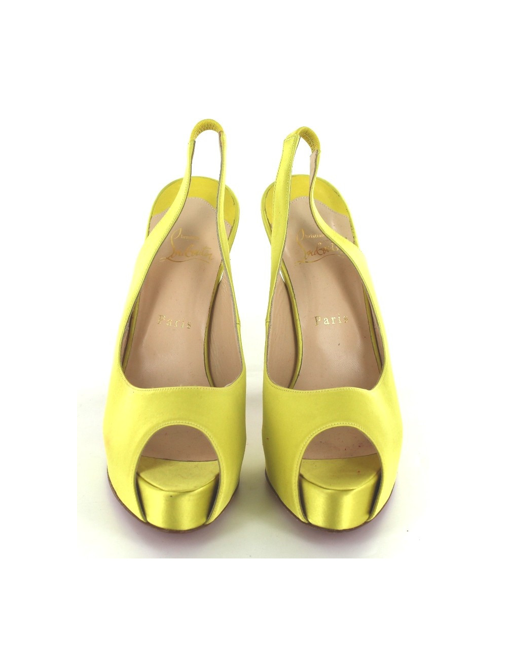 Escarpins CHRISTIAN LOUBOUTIN satin jaune