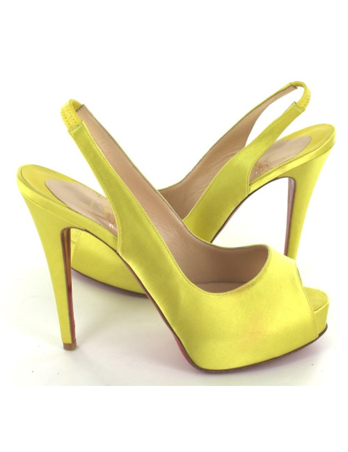 Escarpins CHRISTIAN LOUBOUTIN satin jaune