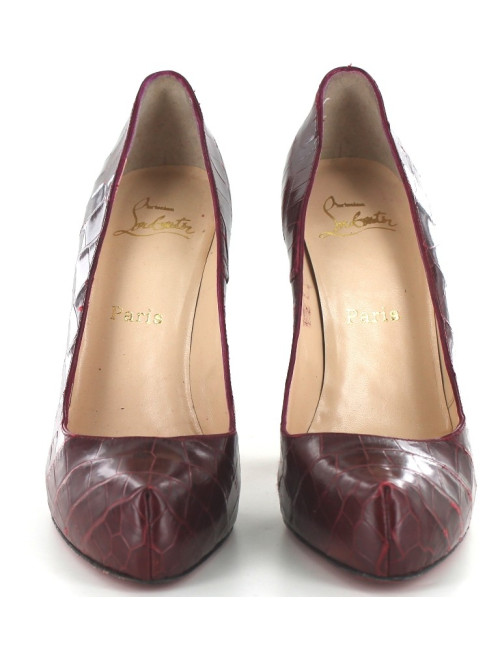 Escarpins CHRISTIAN LOUBOUTIN en crocodile bordeaux