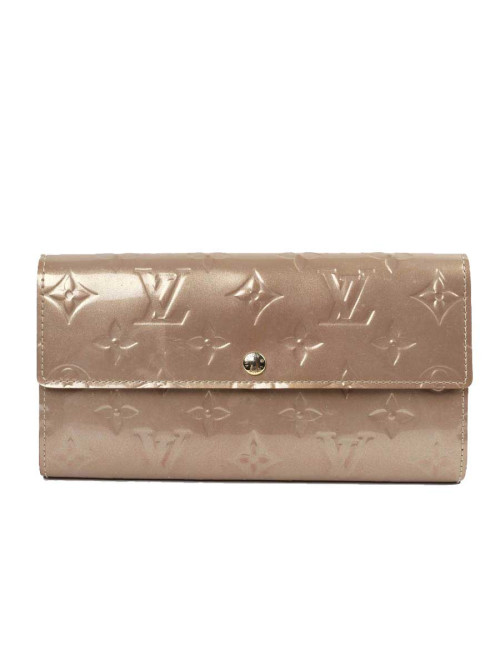 Portefeuille Sarah LOUIS VUITTON verni beige