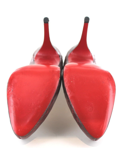 Escarpins CHRISTIAN LOUBOUTIN en crocodile bordeaux