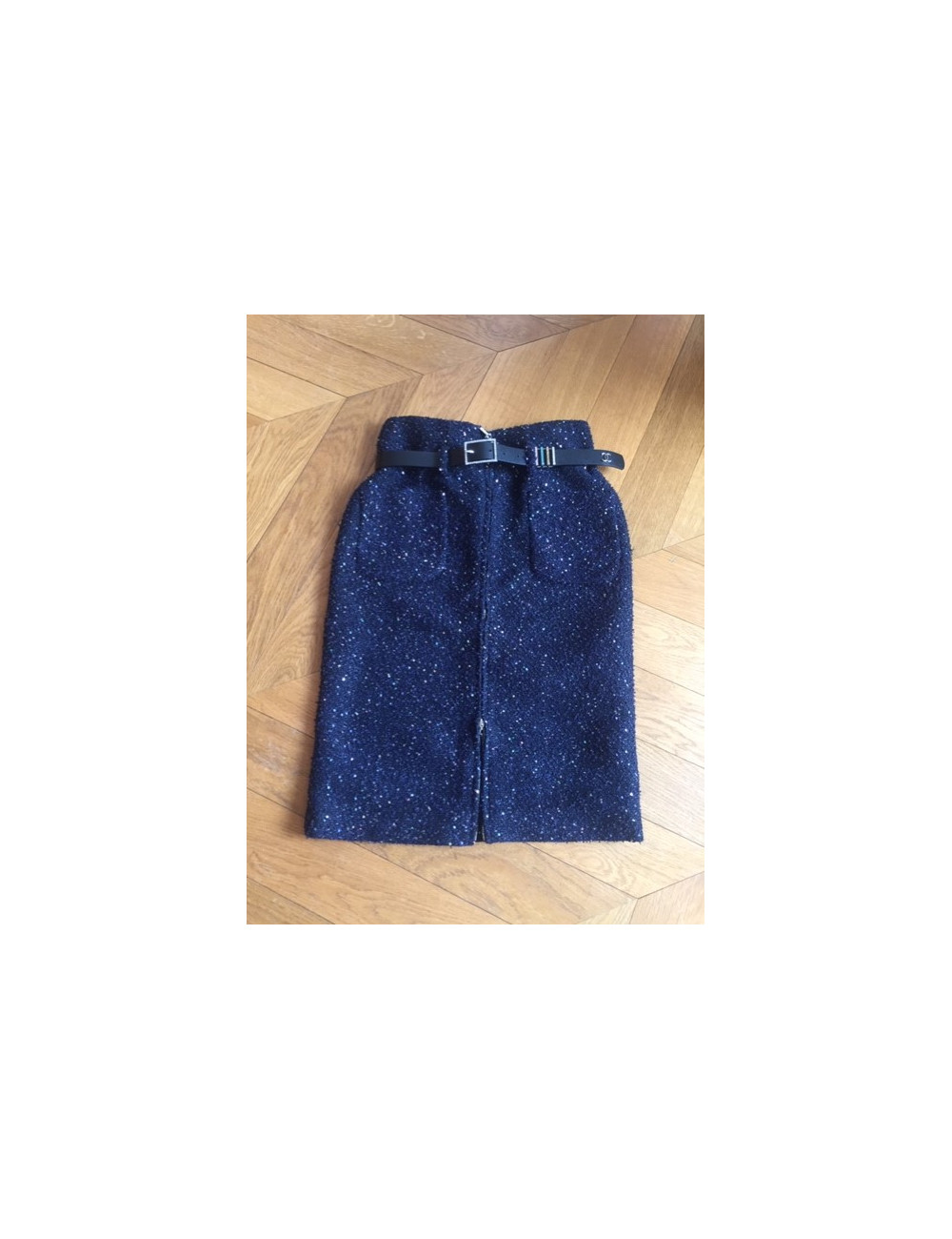 Jupe CHANEL tweed bleu