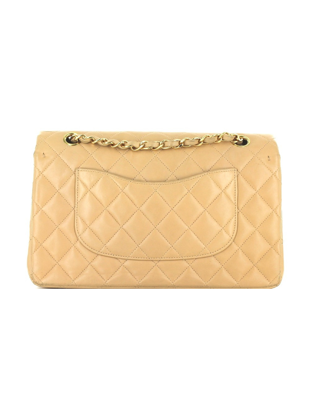 Sac CHANEL TIMELESS beige et chaîne dorée