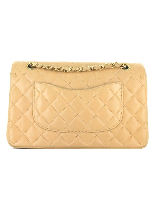 Sac CHANEL TIMELESS beige et chaîne dorée