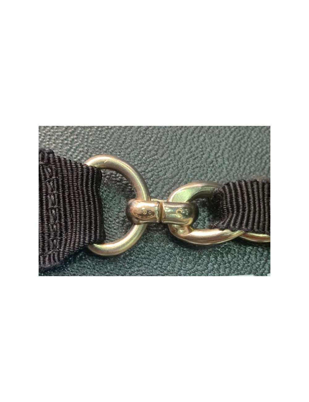 Ceinture CHANEL chaîne dorée entrelacée de cuir noir